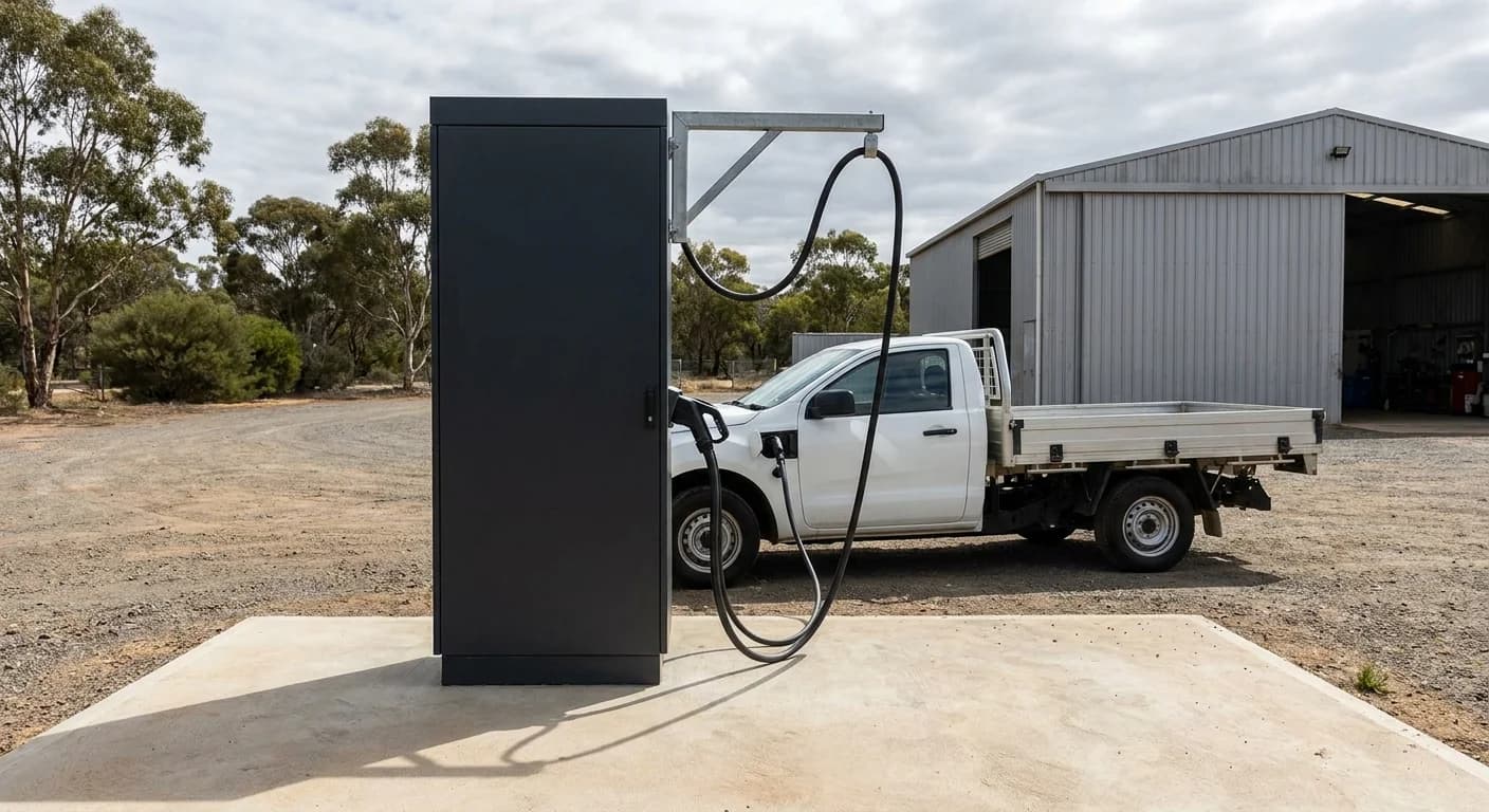 Commercial EV charging at a dealership site in Perth
