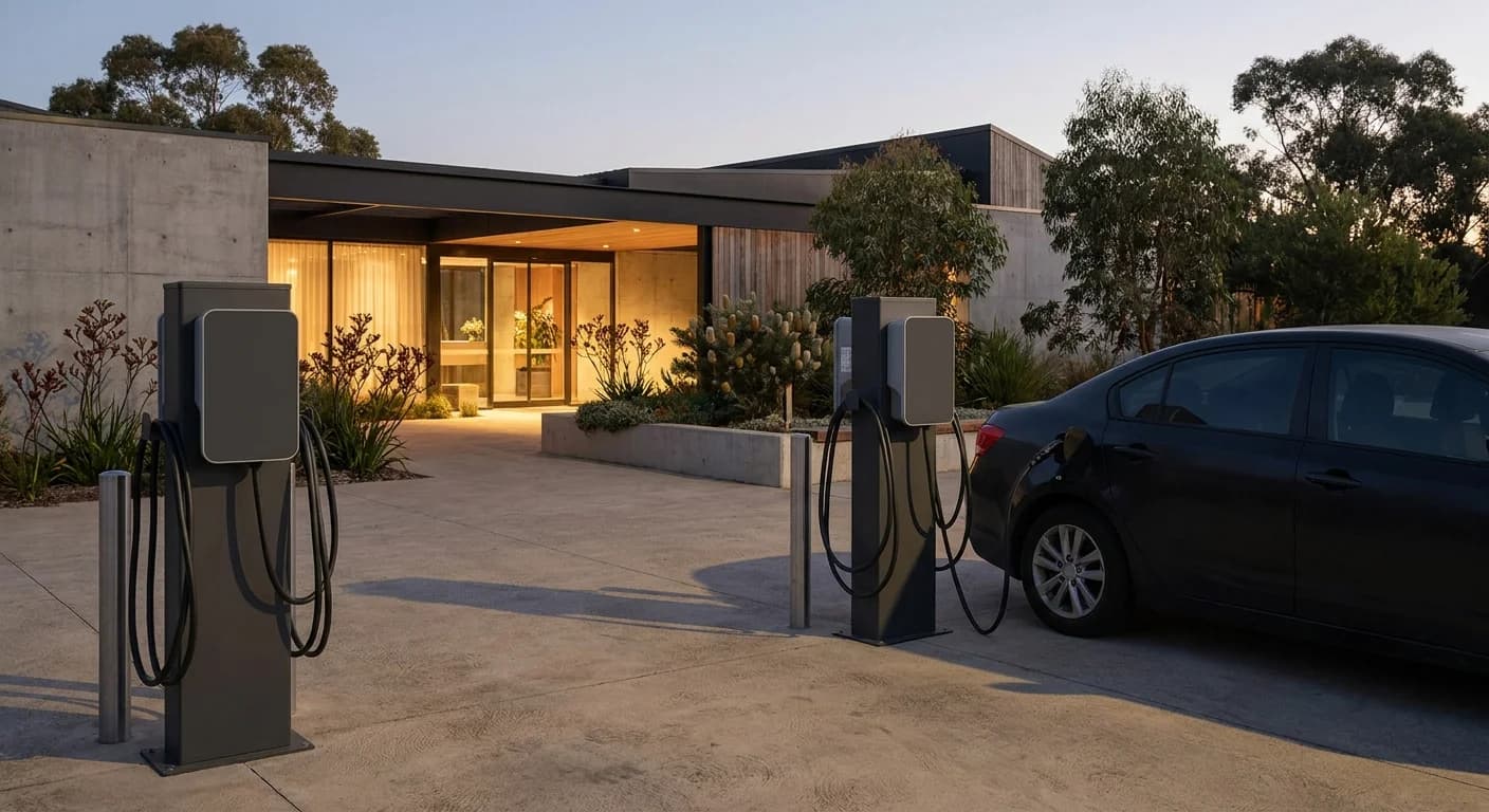 EV charging bays at a Perth hotel forecourt