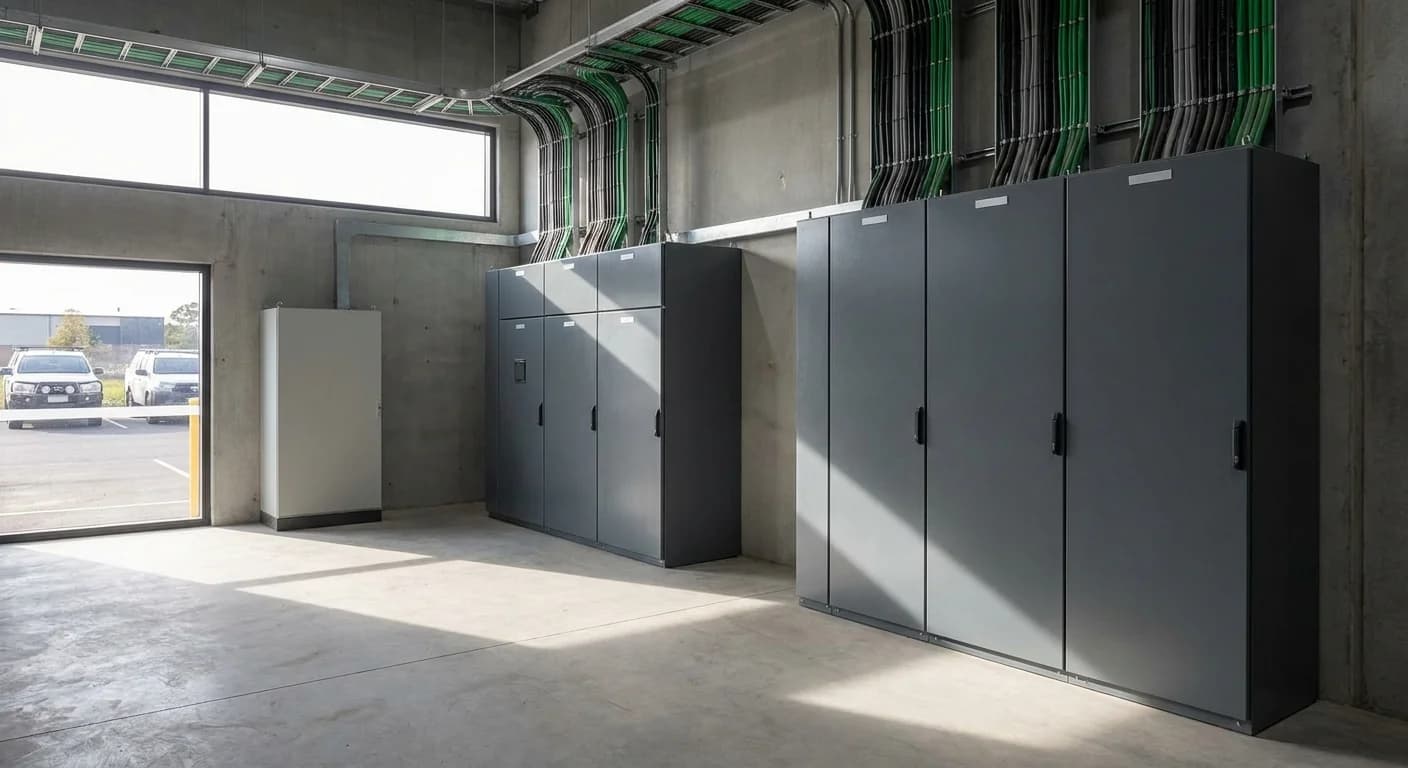 Commercial switchboard being assessed for EV charging capacity