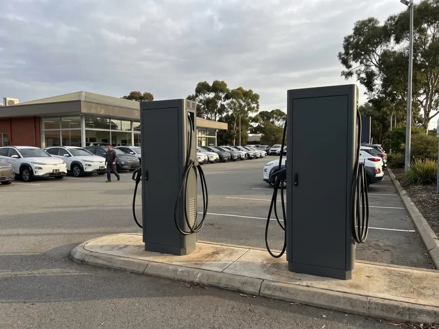 Commercial EV charging at a dealership site in Perth