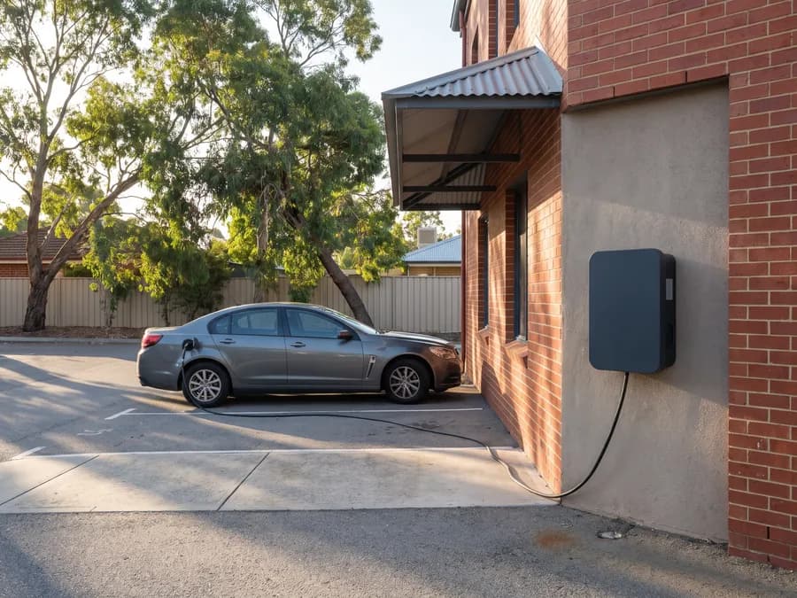 Commercial EV charging at a workplace site in Perth